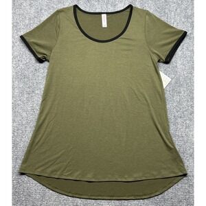 LulaRoe Classic T-Shirt Womens XS Green Round Neck Short Sleeve Stretch New